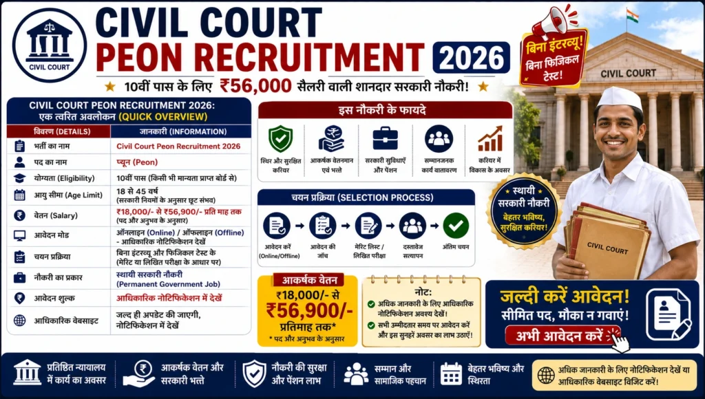 Civil Court Peon Recruitment 2026